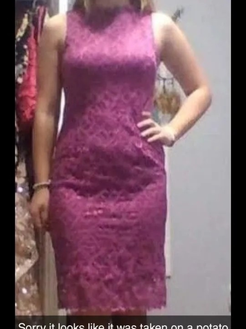 C Est. 1946 Sleeveless Magenta Lace Sheath Dress